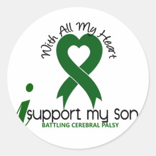 Cerebral Palsy Ik steun mijn zoon Ronde Sticker