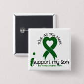 Cerebral Palsy Ik steun mijn zoon Vierkante Button 5,1 Cm (Voorkant /achterkant)