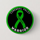Cerebral Palsy Warrior Ribbon Black Button (Voorkant)