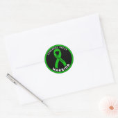Cerebral Palsy Warrior Ribbon Black Round Sticker (Envelop)