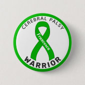 Cerebral Palsy Warrior Ribbon White Button (Voorkant)