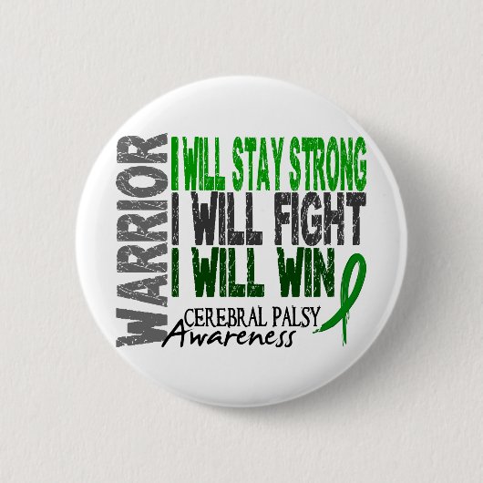Cerebral Palsy Warrior Ronde Button 5,7 Cm (Voorkant)