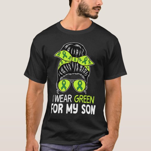 Cerebral Palsy Wear Green for Son Messy Bun CP for T-shirt (Voorkant)