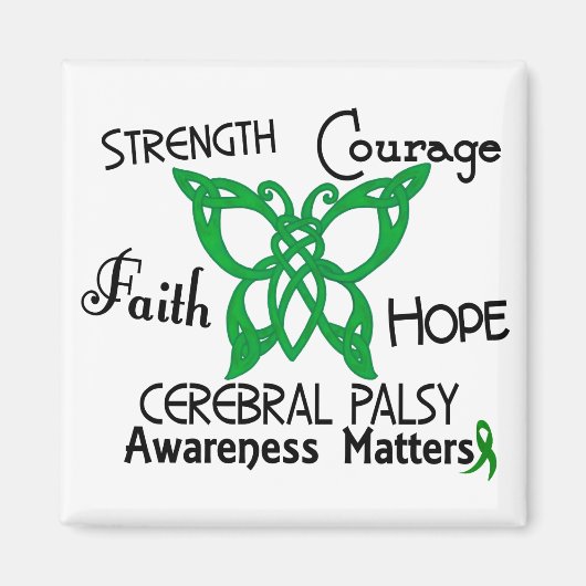 Cerebrale palsy Keltische Butterfly 3 Magneet (Voorkant)