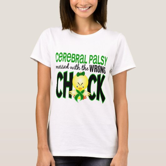 Cerebrale palsy met de verkeerde meid t-shirt (Voorkant)