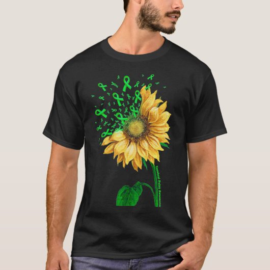 CEREBRALE VERLAMMING BEWUSTZIJN Zonnebloem Groen L T-shirt (Voorkant)