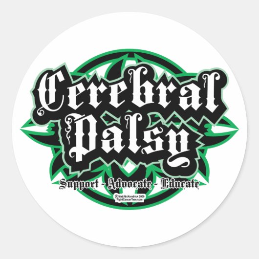 Cerebrale verlamming tribaal ronde sticker (Voorkant)