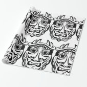 Ceremoniaal masker cadeaupapier (Uitgerold)