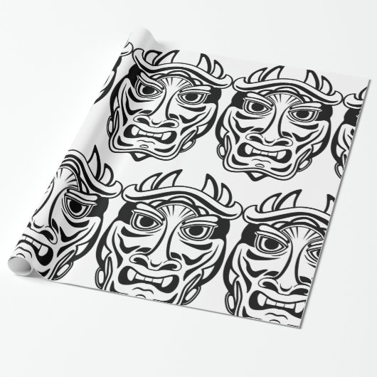 Ceremoniaal masker cadeaupapier (Uitgerold)