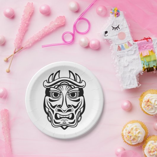 Ceremoniaal masker papieren bordje (Feest)