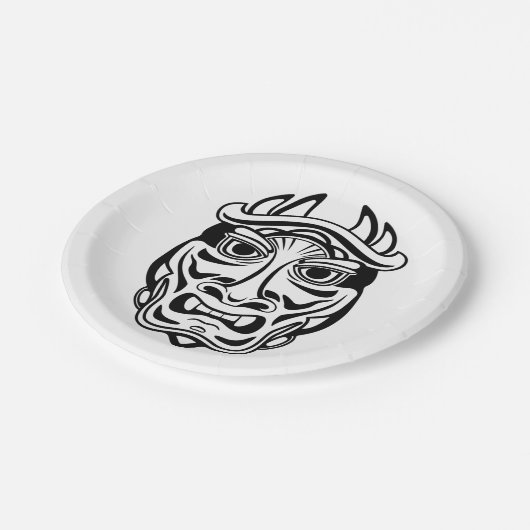 Ceremoniaal masker papieren bordje (Gekanteld)