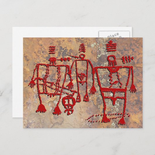 Ceremonial Dancers Petroglyph Briefkaart (Voorkant / Achterkant)