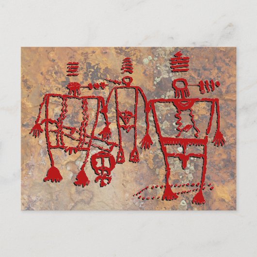 Ceremonial Dancers Petroglyph Briefkaart (Voorkant)