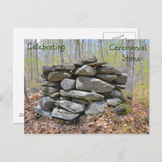 Ceremoniale steen vieren briefkaart (Voorkant / Achterkant)