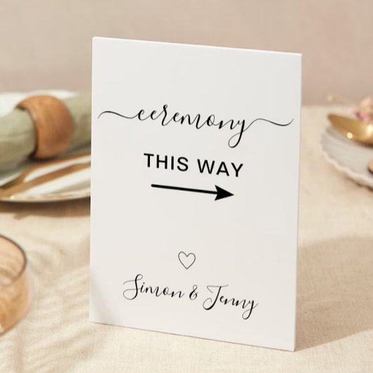 Ceremonie op deze manier bruiloft teken Sjabloon Kaart