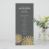 Ceremonie programma // Posh bloemblaadjes // Sunsh Programmakaart (Staand voorkant)