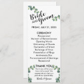 ceremonie programmakaart (Voorkant / Achterkant)