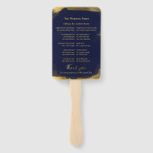 Ceremonie programma's | Navy Blue Bruiloft Abstrac Handwaaier (Achterkant)