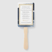 Ceremonie programma's | Navy Blue Bruiloft Abstrac Handwaaier (Achterkant)