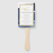 Ceremonie programma's | Navy Blue Bruiloft Abstrac Handwaaier (Voorkant)