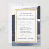 Ceremonie programma's | Navy Blue Bruiloft Abstrac Kaart (Achterkant)