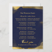 Ceremonie programma's | Navy Blue Bruiloft Abstrac Kaart (Achterkant)