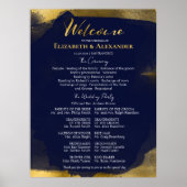 Ceremonie Programma's Tekens | Blauwe bruiloft Abs Poster (Voorkant)