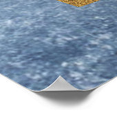 Ceremonie Programma's Tekens | Blauwe bruiloft Abs Poster (Hoek)