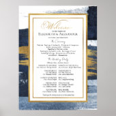 Ceremonie Programma's Tekens | Blauwe bruiloft Abs Poster (Voorkant)