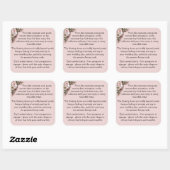 Ceremonie - Roze Rozen & Duiven Vierkante Sticker (Vel)