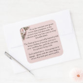 Ceremonie - Roze Rozen & Duiven Vierkante Sticker (Envelop)