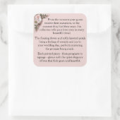 Ceremonie - Roze Rozen & Duiven Vierkante Sticker (Tas)