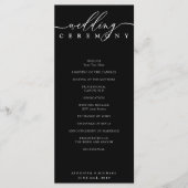 Ceremonie van de Black and White Signature Wedding Programmakaart (Voorkant)
