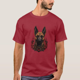 Ceremoniële Belgische Malinois met Krijger Kleding T-shirt