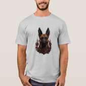 Ceremoniële Belgische Malinois met Krijger Kleding T-shirt (Voorkant)