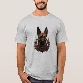 Ceremoniële Belgische Malinois met Krijger Kleding T-shirt