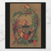 ceremoniële lancering van mousserende wijnetikette wijn etiket (Enkel label)