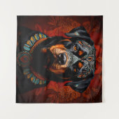 Ceremoniële Rottweiler in krijger kleding Wandkleed (Voorkant (horizontaal))