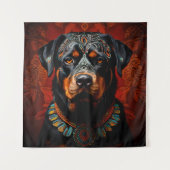 Ceremoniële Rottweiler in krijger kleding Wandkleed (Voorkant)
