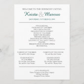 Ceremonieprogramma voor aangepaste silhouetten programmakaart (Achterkant)