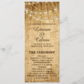 Ceremonieprogramma voor landbruiloft met licht programmakaart (Voorkant)