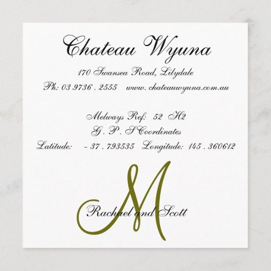 Ceremony Card #2 Programmakaart (Achterkant)