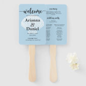 Ceremony Program Hand Fan Beach Seashell Handwaaier (Voorkant en achterkant)