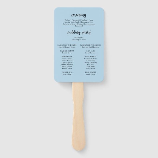 Ceremony Program Hand Fan Beach Seashell Handwaaier (Achterkant)