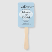 Ceremony Program Hand Fan Beach Seashell Handwaaier (Voorkant)
