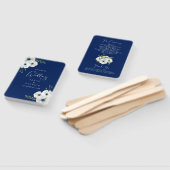 Ceremony Program Wedding | Navy Blue White Floral Handwaaier (Niet-gemonteerd)