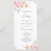 Ceremony Program Wedding | Roze en koraalmeel (Voorkant / Achterkant)