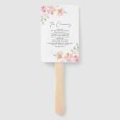 Ceremony Program Wedding | Roze en koraalmeel Handwaaier (Achterkant)