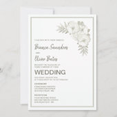 Ceremony Reception Embossed Floral Wedding Kaart (Voorkant)
