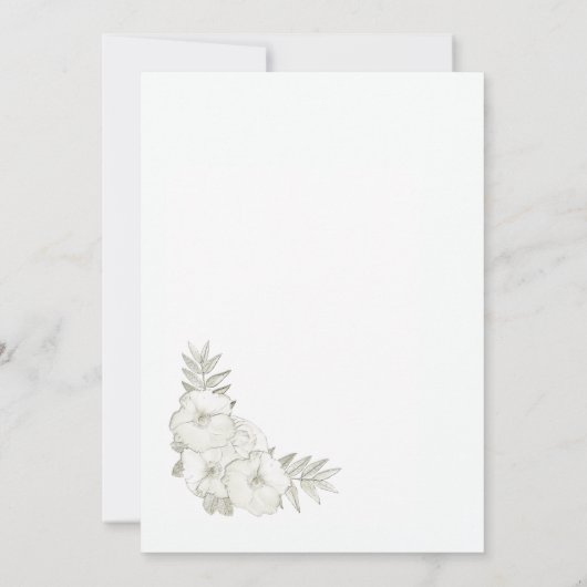 Ceremony Reception Embossed Floral Wedding Kaart (Achterkant)